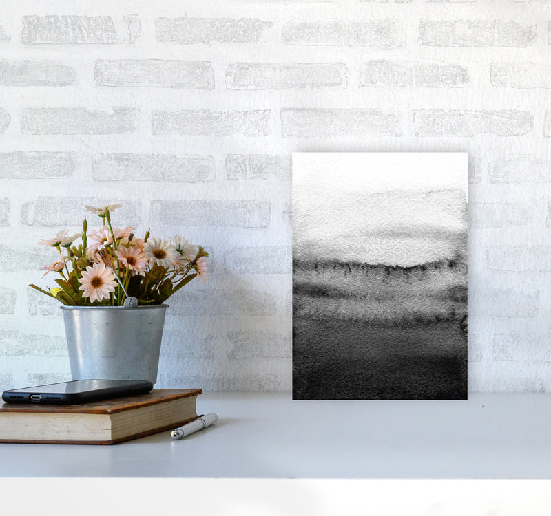 Majestic Monochrome Watercolour 18 Art Print by Pixy Paper A4 Black Frame