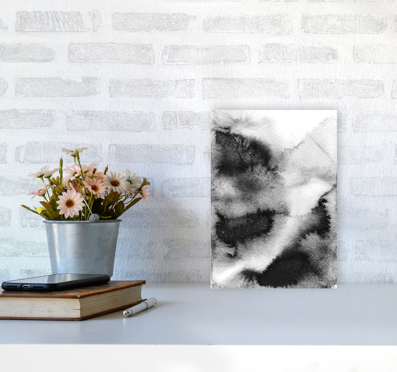 Majestic Monochrome Watercolour 03 Art Print by Pixy Paper A4 Black Frame