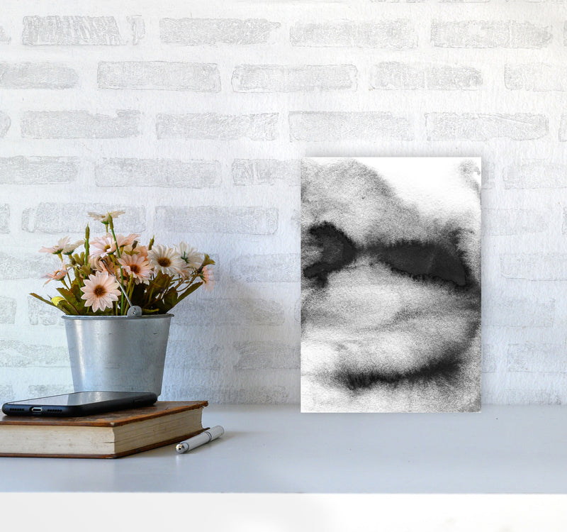 Majestic Monochrome Watercolour 08 Art Print by Pixy Paper A4 Black Frame
