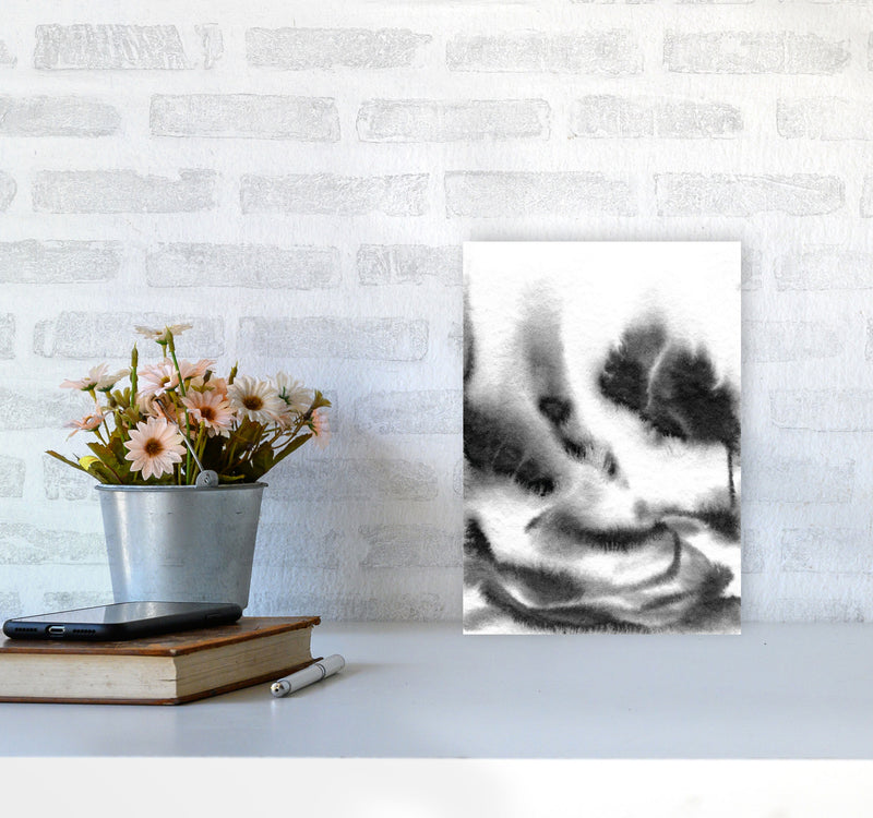 Majestic Monochrome Watercolour 06 Art Print by Pixy Paper A4 Black Frame