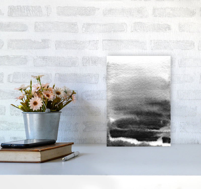 Majestic Monochrome Watercolour 02 Art Print by Pixy Paper A4 Black Frame