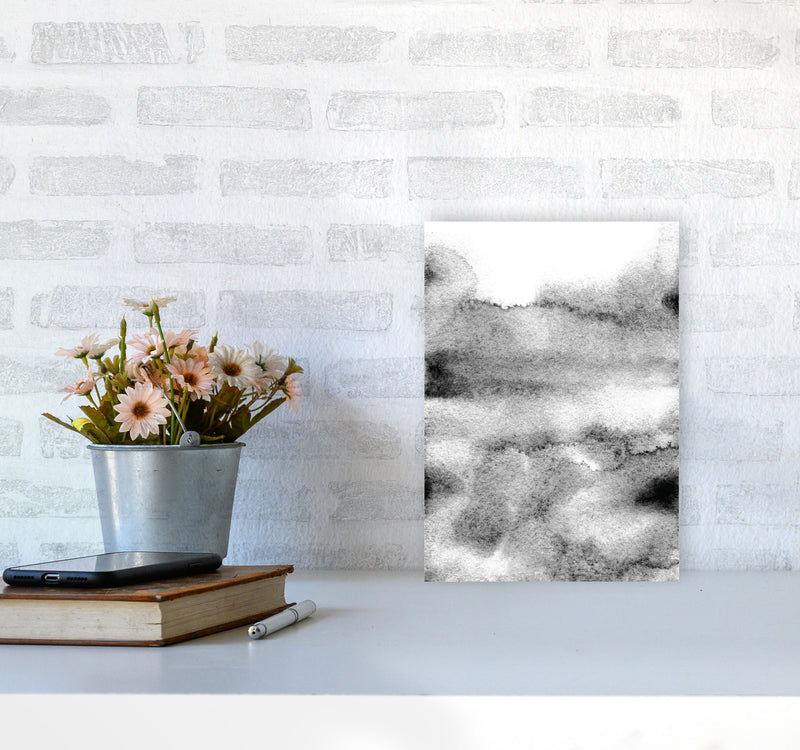 Majestic Monochrome Watercolour 04 Art Print by Pixy Paper A4 Black Frame