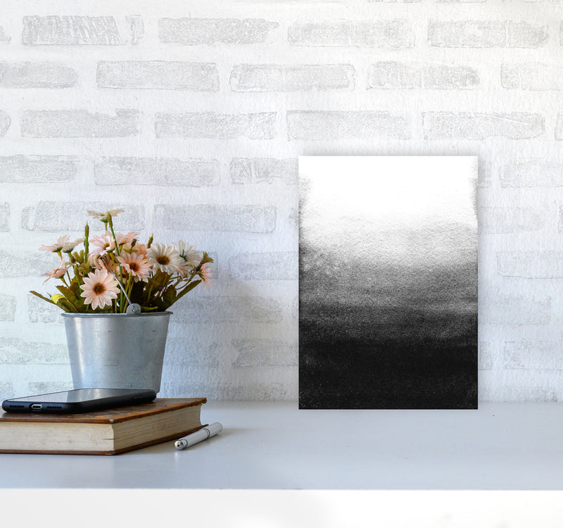 Majestic Monochrome Watercolour 07 Art Print by Pixy Paper A4 Black Frame