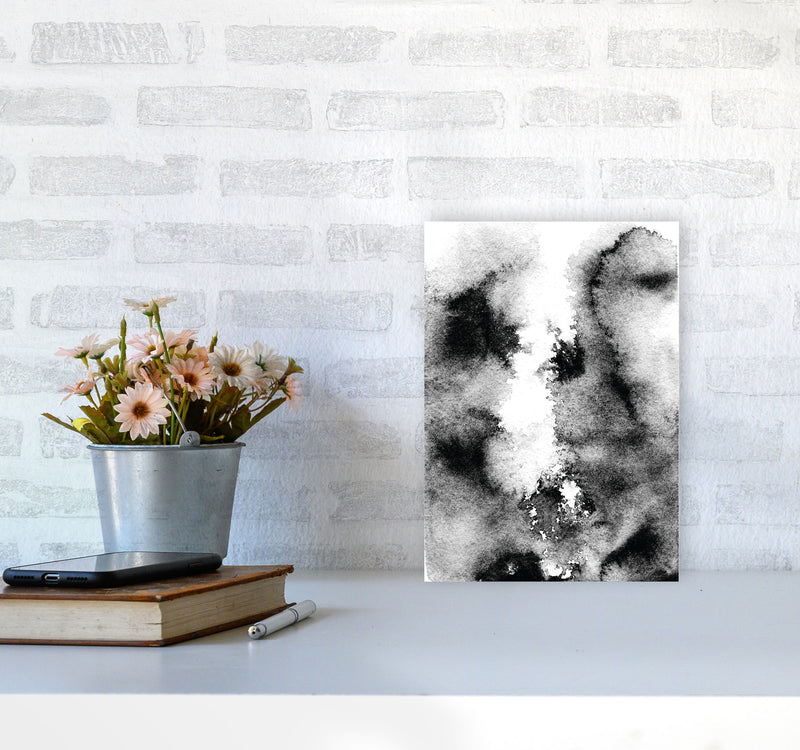Majestic Monochrome Watercolour 10 Art Print by Pixy Paper A4 Black Frame