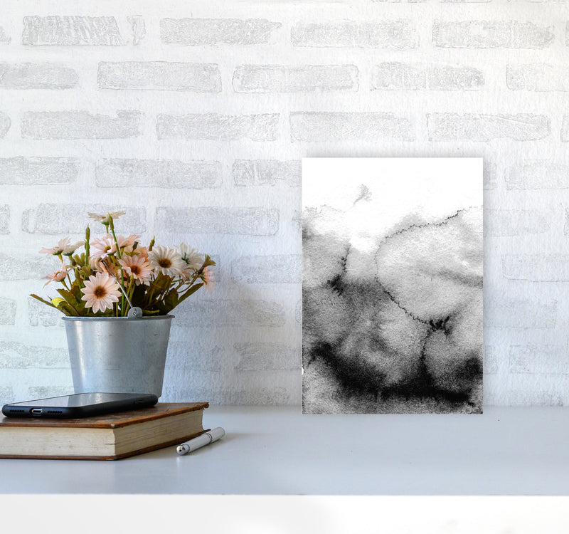 Majestic Monochrome Watercolour 09 Art Print by Pixy Paper A4 Black Frame