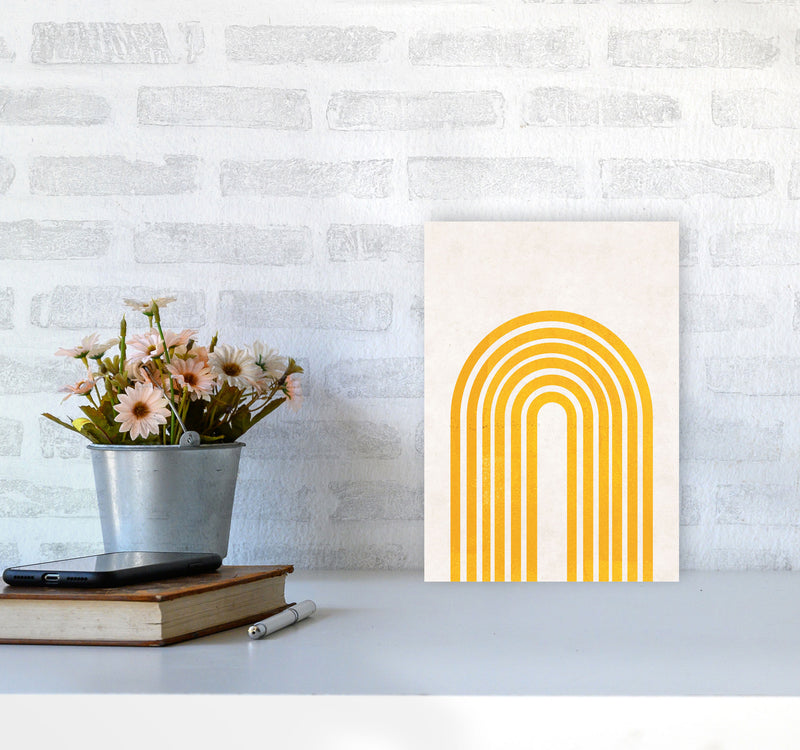 Rainbow mustard Art Print by Pixy Paper A4 Black Frame