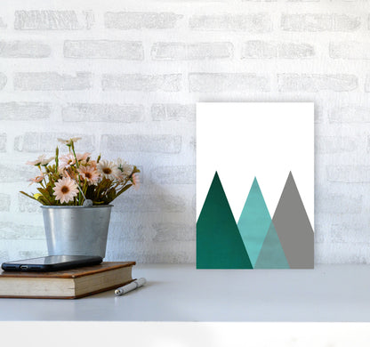 Mountains emerald Art Print by Pixy Paper A4 Black Frame