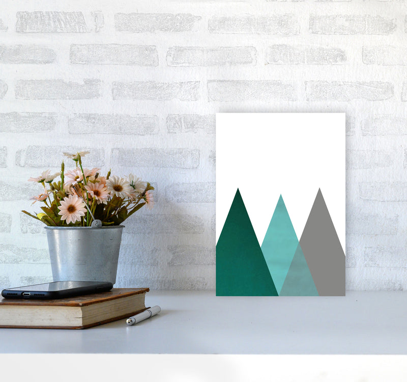Mountains emerald Art Print by Pixy Paper A4 Black Frame