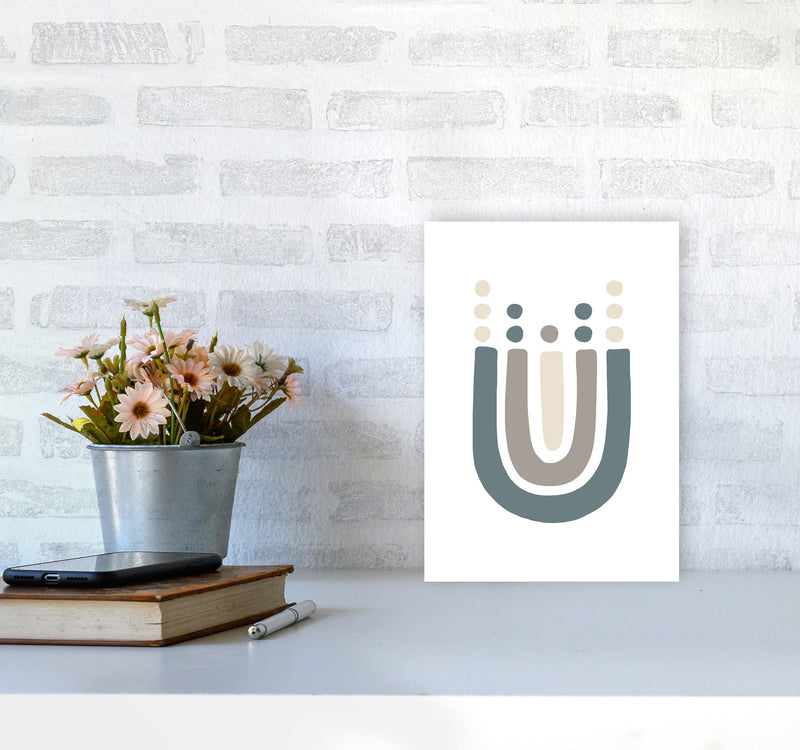 Inspired Upside Down Natural Rainbow White Art Print by Pixy Paper A4 Black Frame