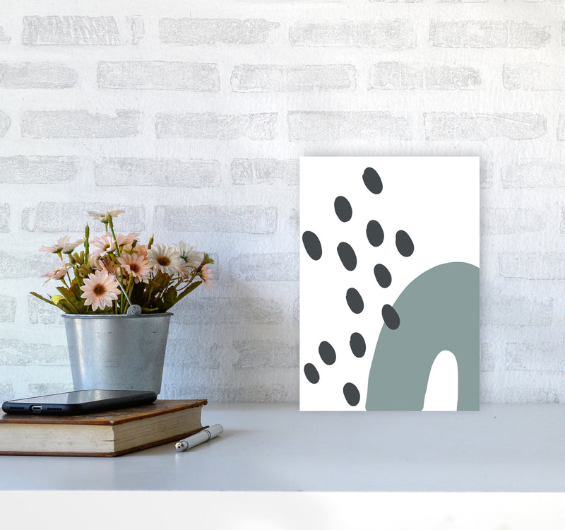 Inspired Teal Rainbow with Polka Art Print by Pixy Paper A4 Black Frame