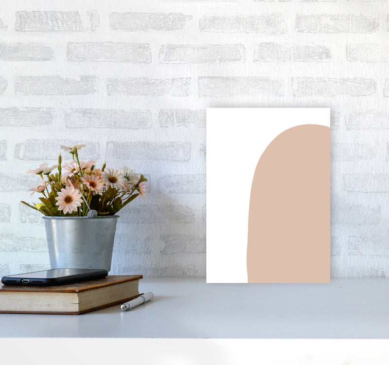 Inspired Pink Abstract Shape Art Print by Pixy Paper A4 Black Frame