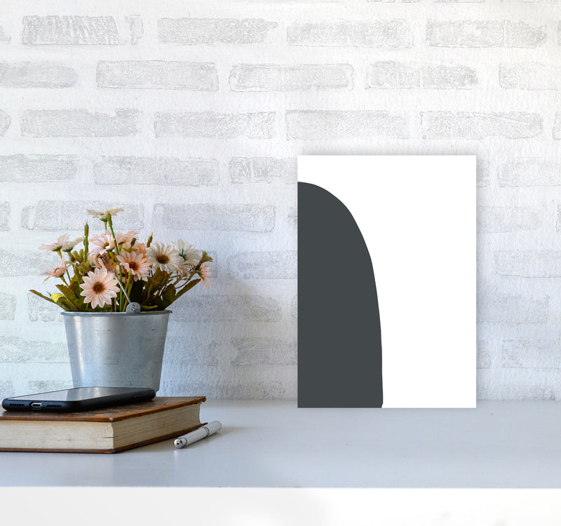 Inspired Off Black Half Stone Left Art Print by Pixy Paper A4 Black Frame