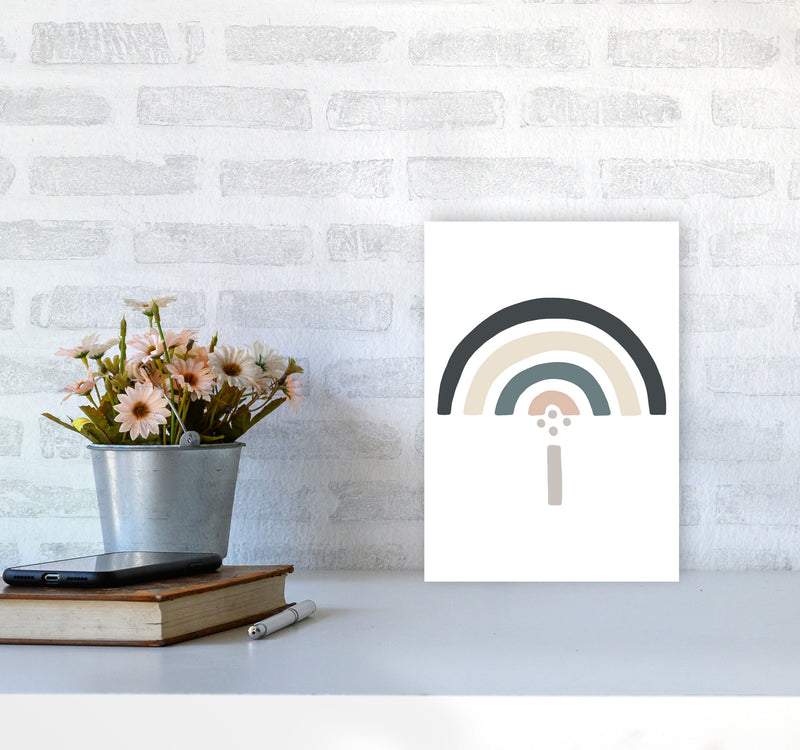 Inspired Natural Rainbow White Art Print by Pixy Paper A4 Black Frame
