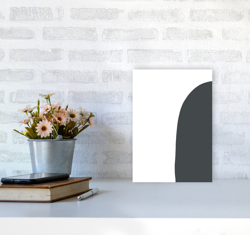 Inspired Off Black Half Stone Right Art Print by Pixy Paper A4 Black Frame
