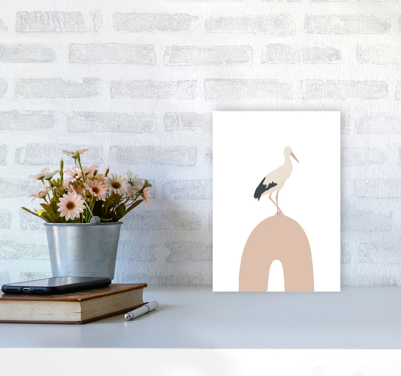 Inspired Bird on Rainbow Art Print by Pixy Paper A4 Black Frame