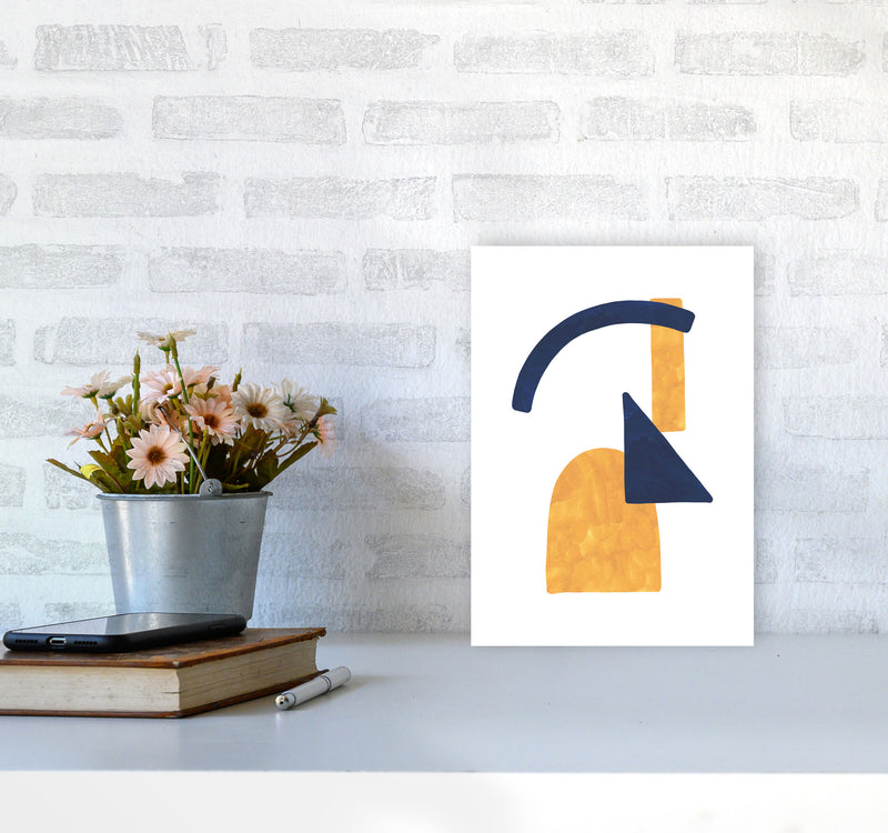 Horizon Abstract Shapes  Art Print by Pixy Paper A4 Black Frame