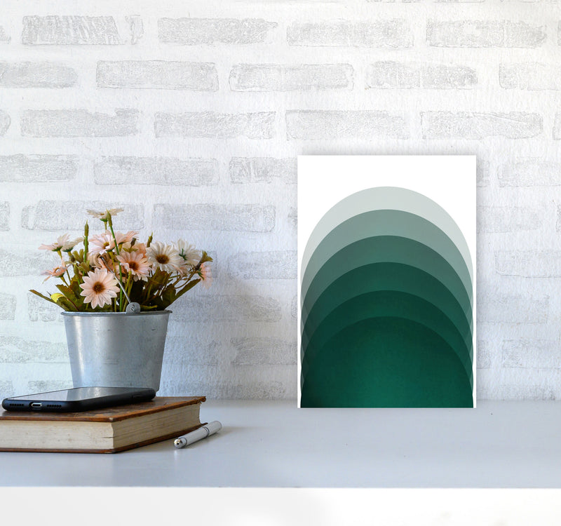 Gradient Sun rising emerald Art Print by Pixy Paper A4 Black Frame
