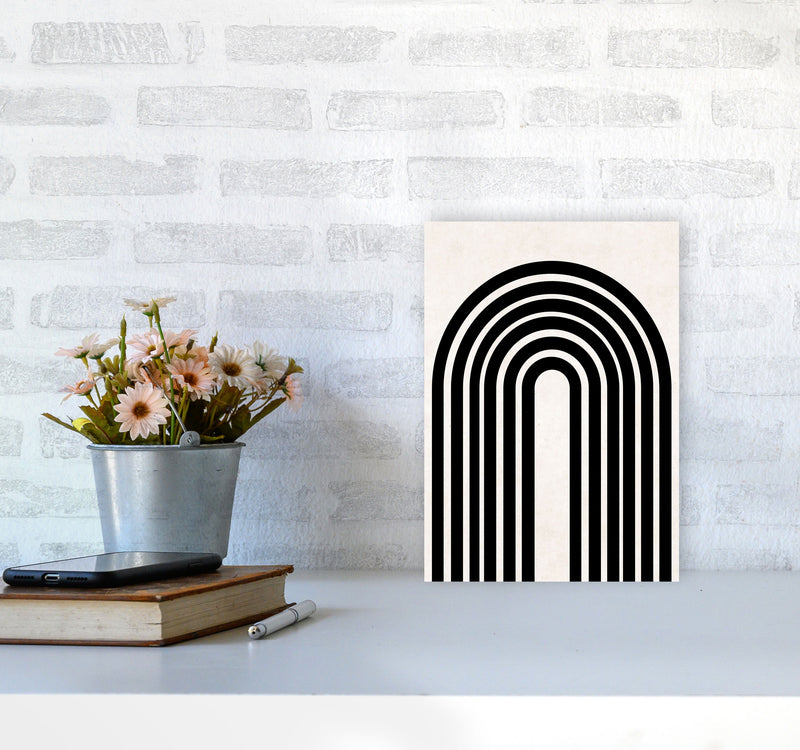 Black rainbow Art Print by Pixy Paper A4 Black Frame