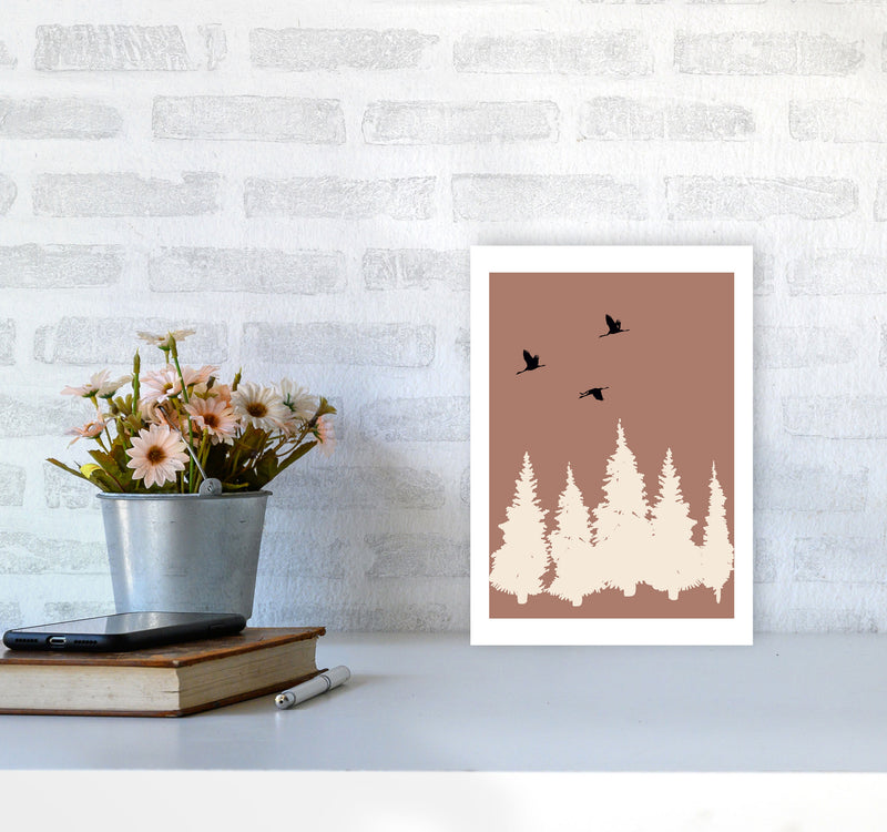 Autumn Rowan abstract Art Print by Pixy Paper A4 Black Frame