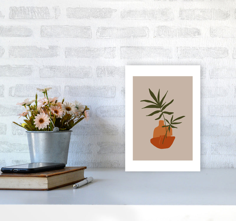 Autumn Plant abstract Art Print by Pixy Paper A4 Black Frame