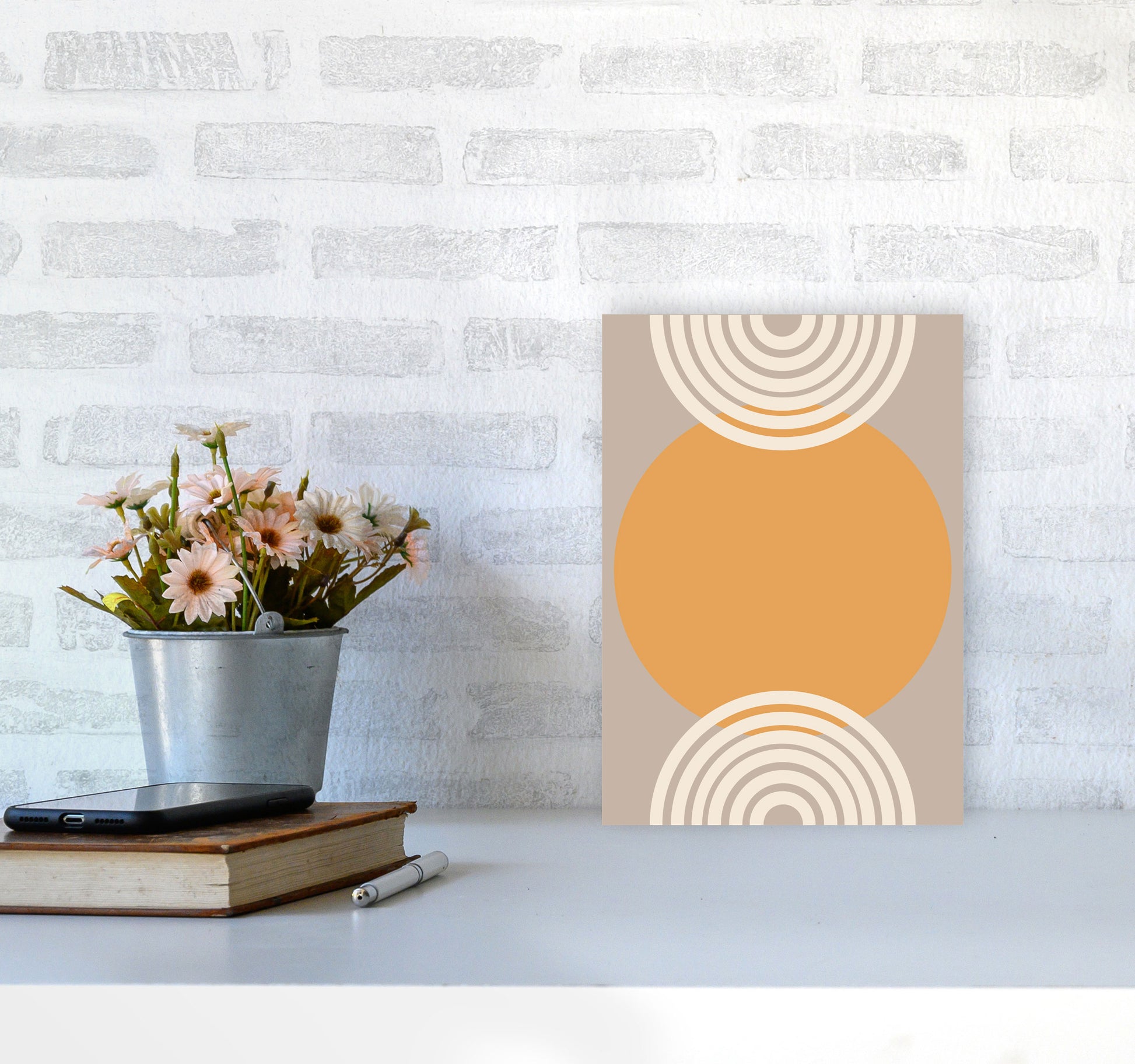 Autumn Orla abstract Art Print by Pixy Paper A4 Black Frame