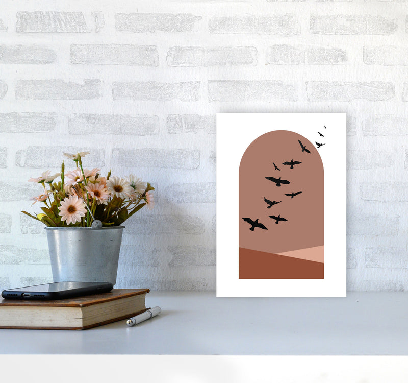 Autumn Saffron abstract Art Print by Pixy Paper A4 Black Frame