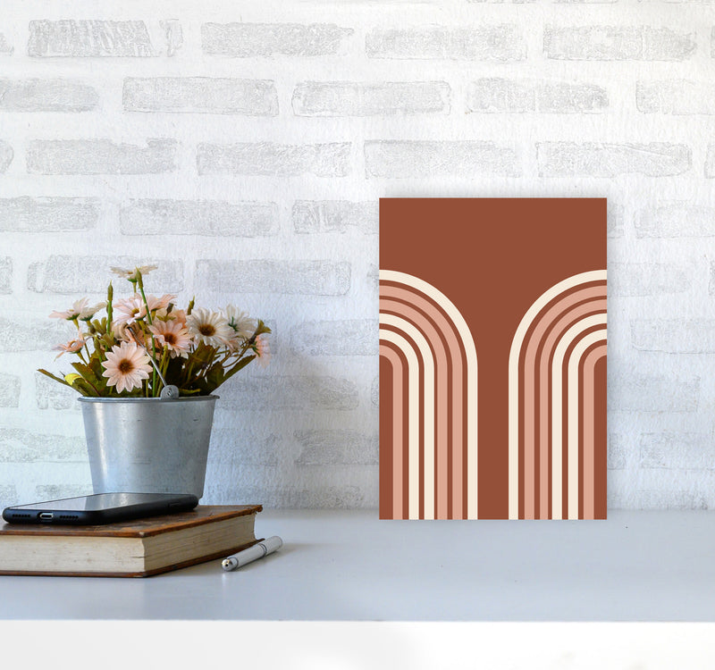 Autumn Double Rainbow abstract Art Print by Pixy Paper A4 Black Frame