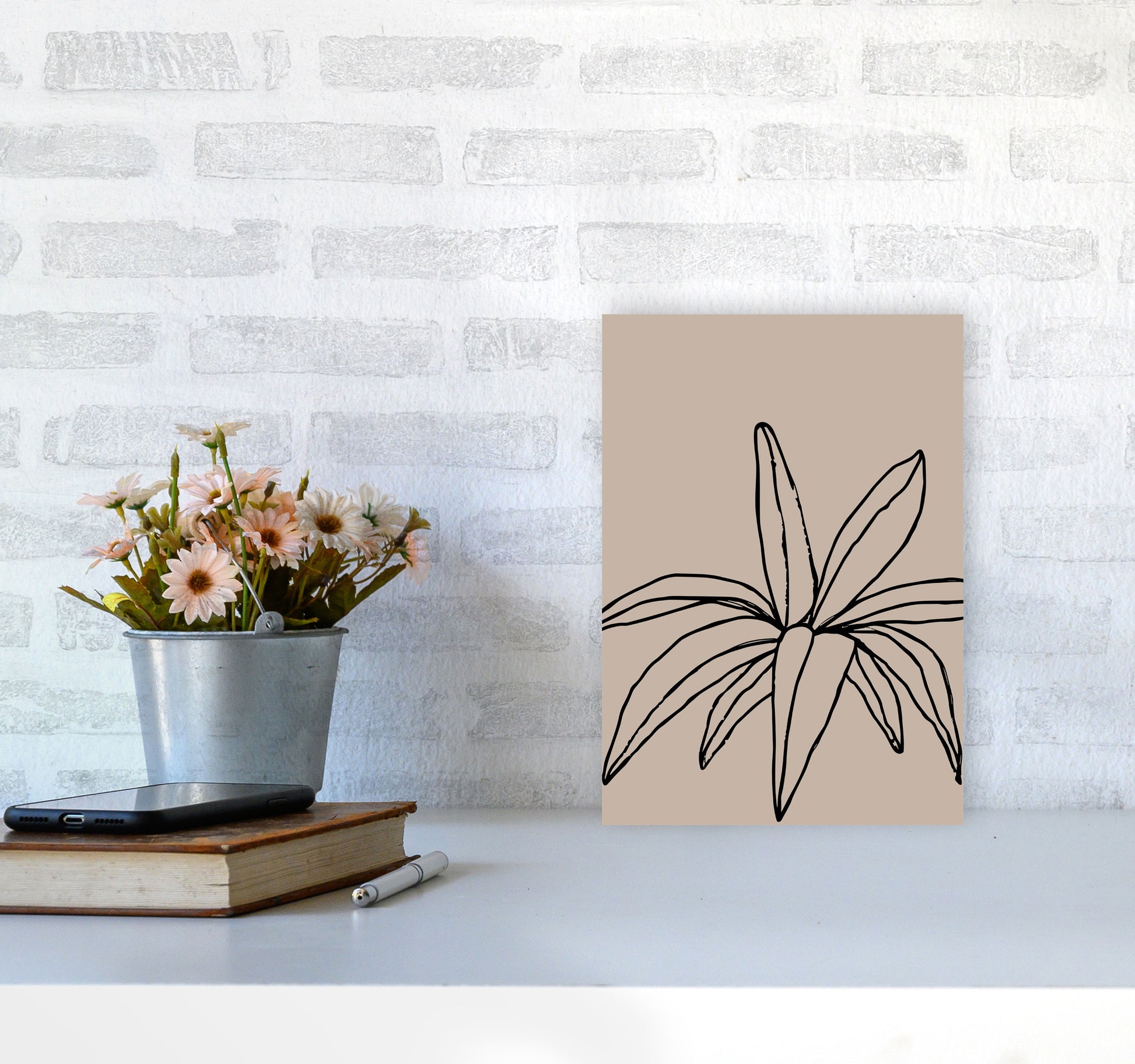 Autumn Leaf abstract Art Print by Pixy Paper A4 Black Frame