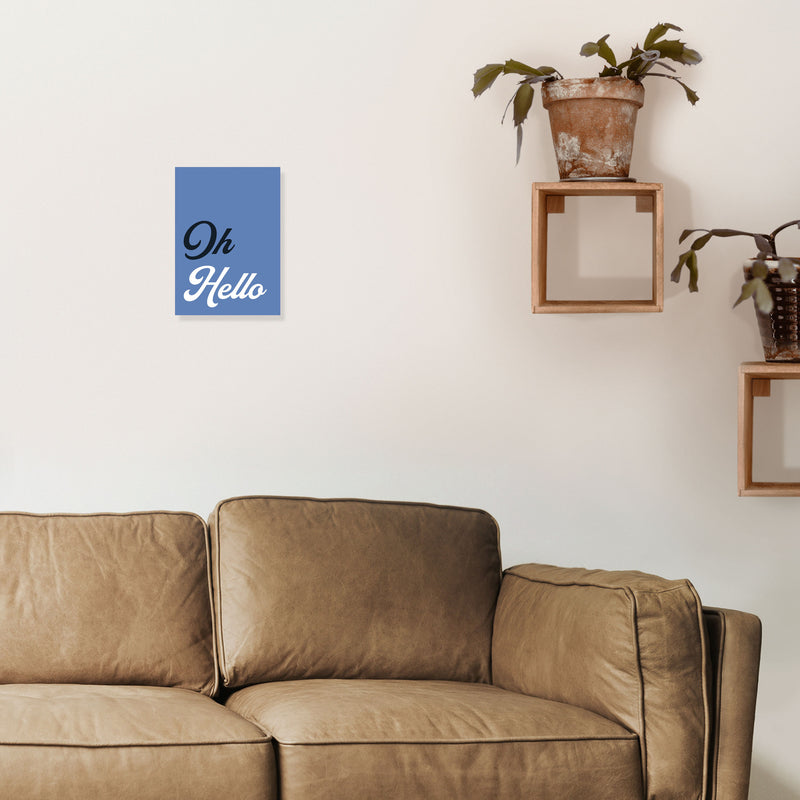 Oh Hello Art Print by Pixy Paper A4 Black Frame