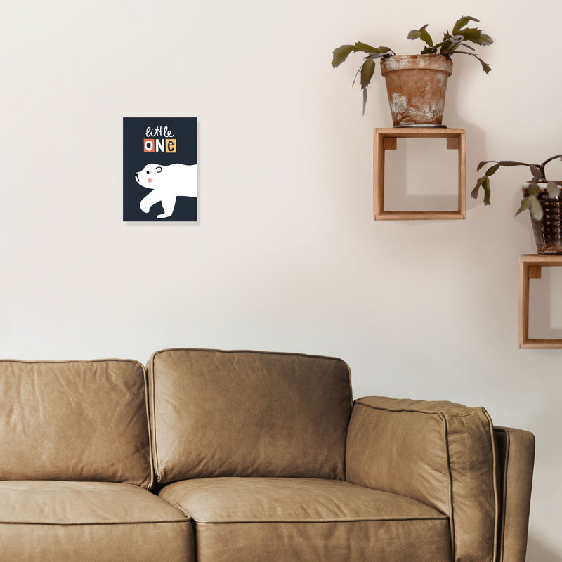 Little one polar bear Art Print by Pixy Paper A4 Black Frame