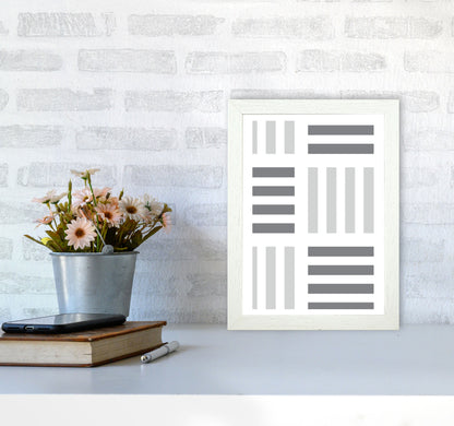 Grey Abstract Patterns 2 Modern Print A4 Oak Frame