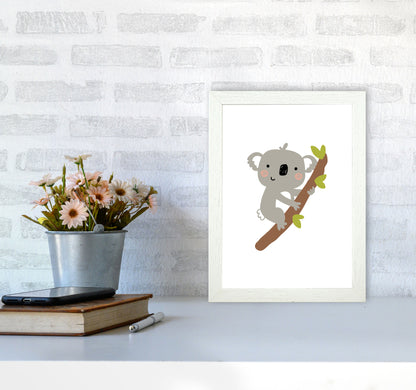Children&#39;s Animals, Koala Modern Print A4 Oak Frame