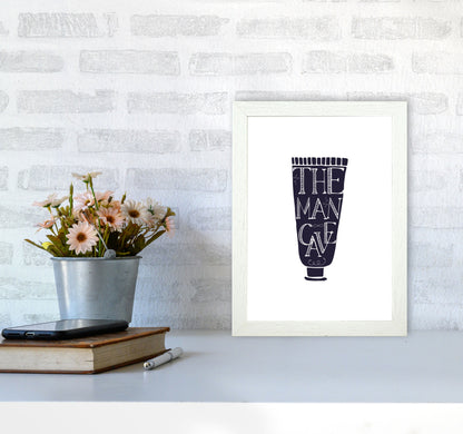 The Man Cave 1 Modern Print, Framed Bathroom Wall Art A4 Oak Frame
