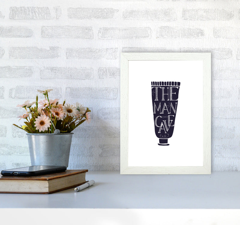 The Man Cave 1 Modern Print, Framed Bathroom Wall Art A4 Oak Frame