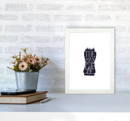 The Man Cave 2 Modern Print, Framed Bathroom Wall Art A4 Oak Frame