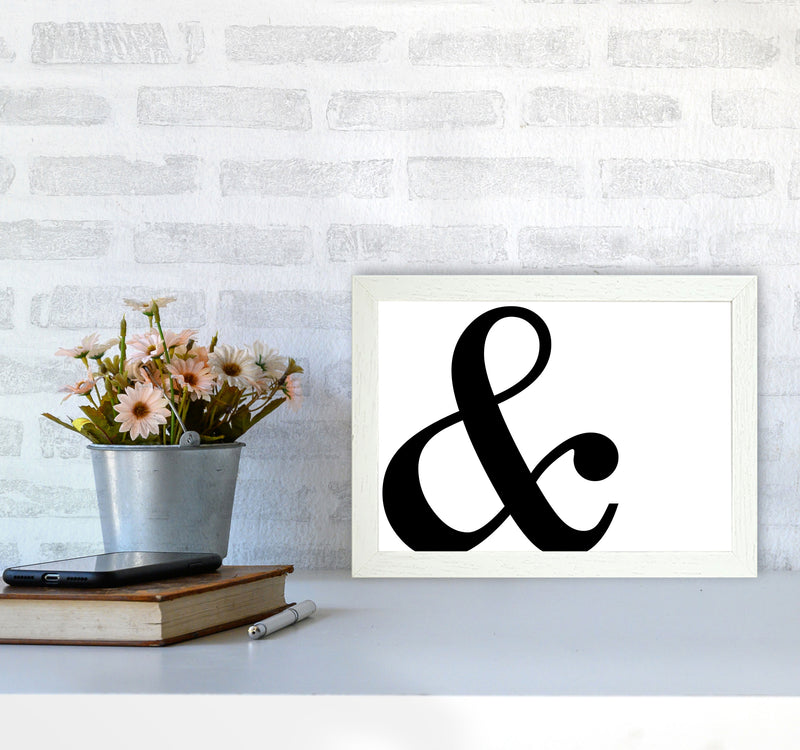 Ampersand Landscape Framed Typography Wall Art Print A4 Oak Frame