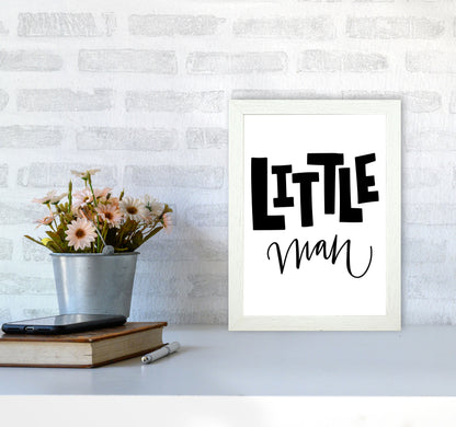 Little Man Black Framed Nursey Wall Art Print A4 Oak Frame