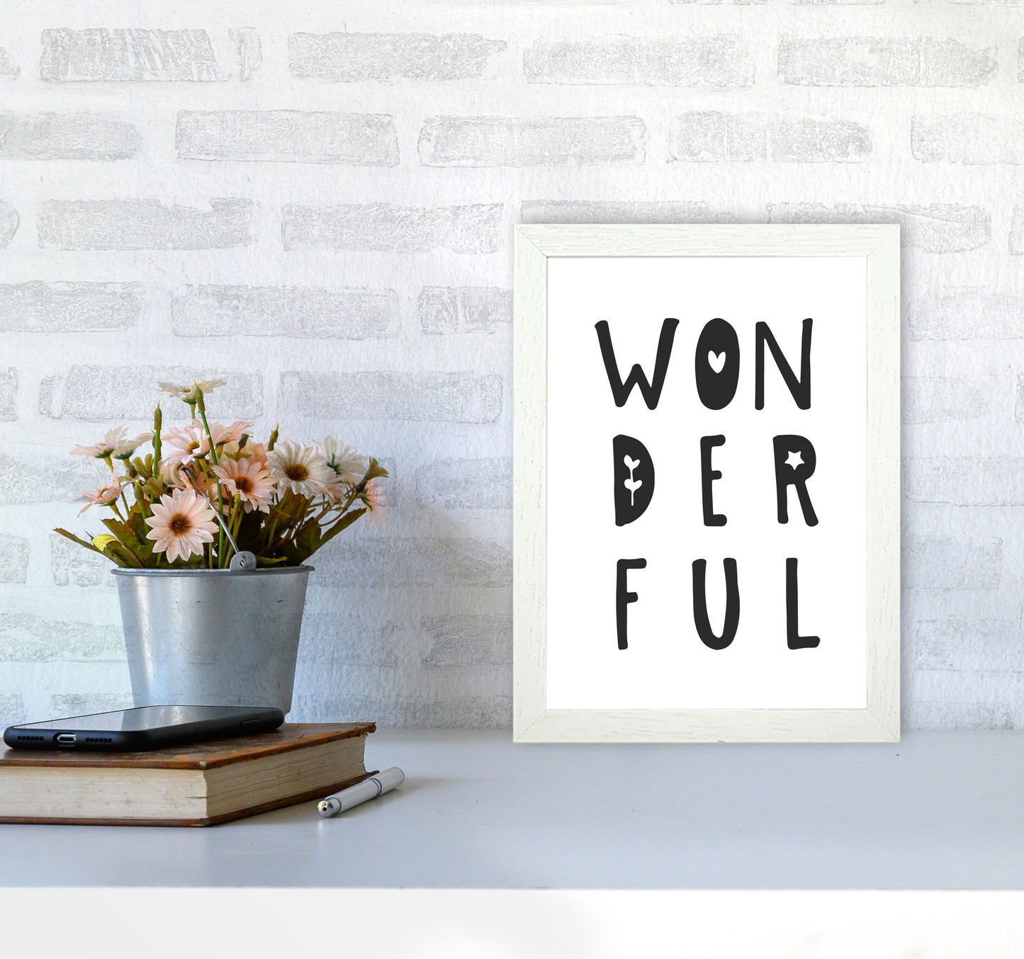 Wonderful Black Framed Nursey Wall Art Print A4 Oak Frame