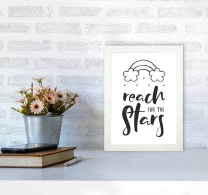 Reach For The Stars Black Modern Print A4 Oak Frame