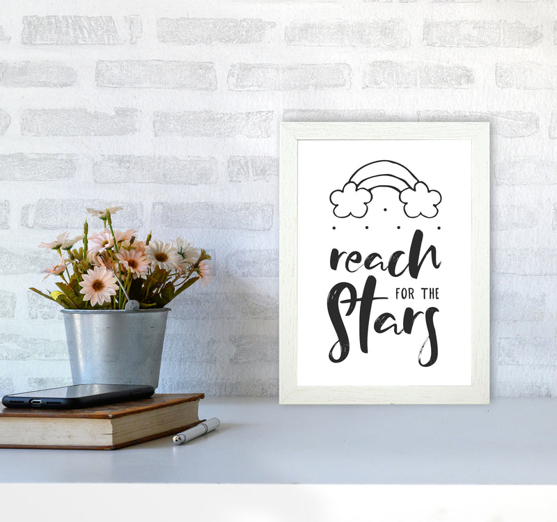 Reach For The Stars Black Modern Print A4 Oak Frame