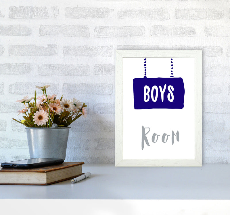 Boys Room Navy Framed Nursey Wall Art Print A4 Oak Frame