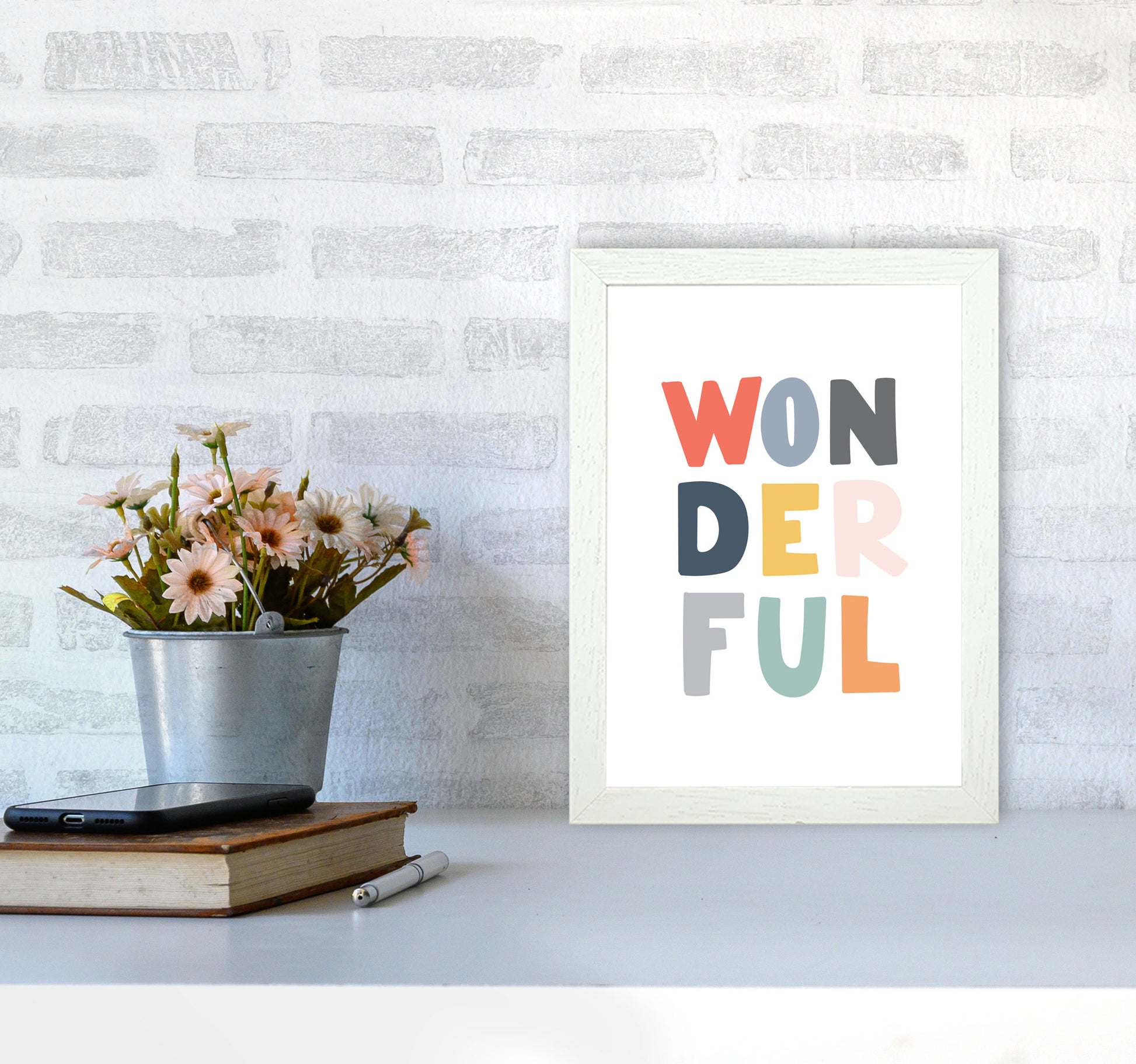 Wonderful Colour Framed Nursey Wall Art Print A4 Oak Frame