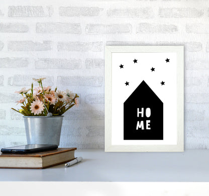 Home Scandi Framed Typography Wall Art Print A4 Oak Frame