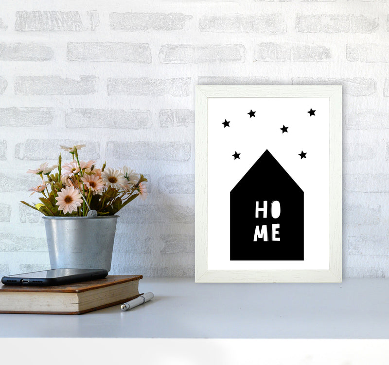 Home Scandi Framed Typography Wall Art Print A4 Oak Frame