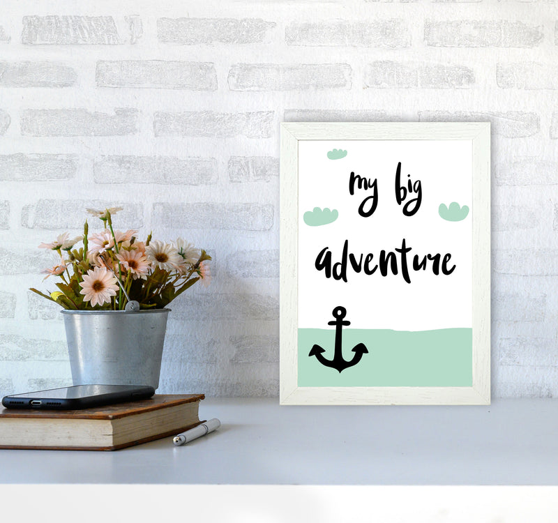 My Big Adventure Framed Typography Wall Art Print A4 Oak Frame