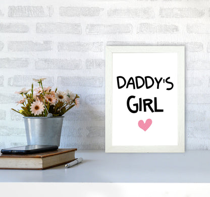 Daddy&#39;s Girl Pink Framed Nursey Wall Art Print A4 Oak Frame