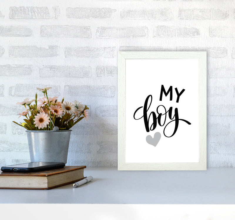 My Boy Black Framed Nursey Wall Art Print A4 Oak Frame