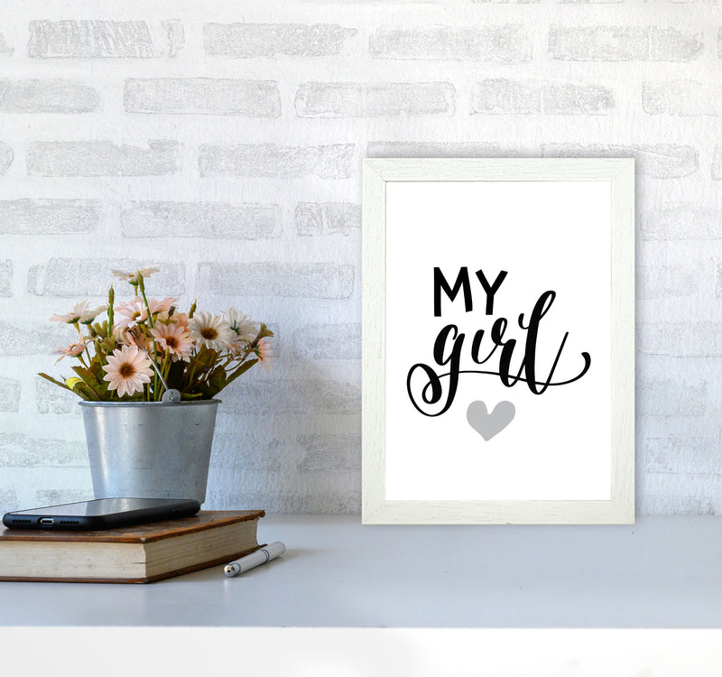 My Girl Black Framed Nursey Wall Art Print A4 Oak Frame