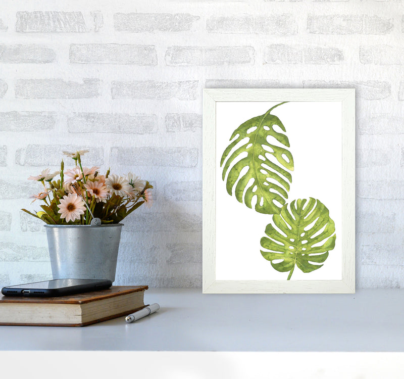 Monstera Leaf Modern Print, Framed Botanical & Nature Art Print A4 Oak Frame