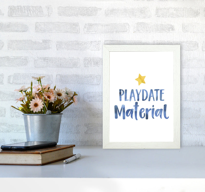 Playdate Material Watercolour Modern Print A4 Oak Frame